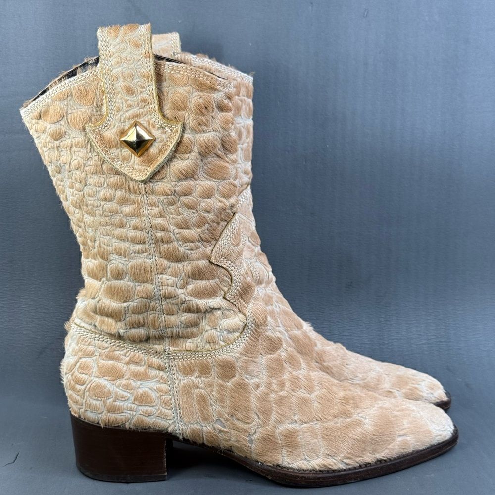 Attilio Giusti Leombruni animal skin Boots shoes women size 8.5 (39)